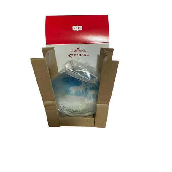 HALLMARK KEEPSAKE 2014 GLASS OUR CHRISTMAS TOGETHER XMAS ORNAMENT NIB VTGVTG - Picture 12 of 12